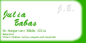 julia babas business card