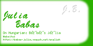 julia babas business card